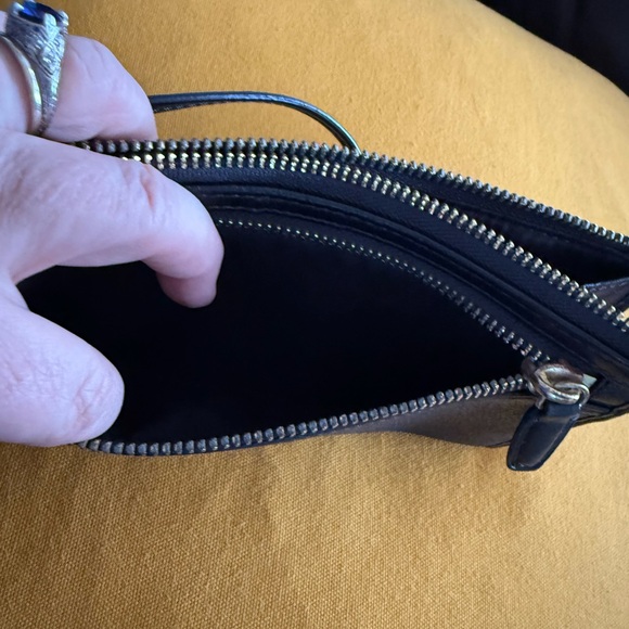 Coach Glitter Sparkle Wristlet Wallet Black - Picture 6 of 13